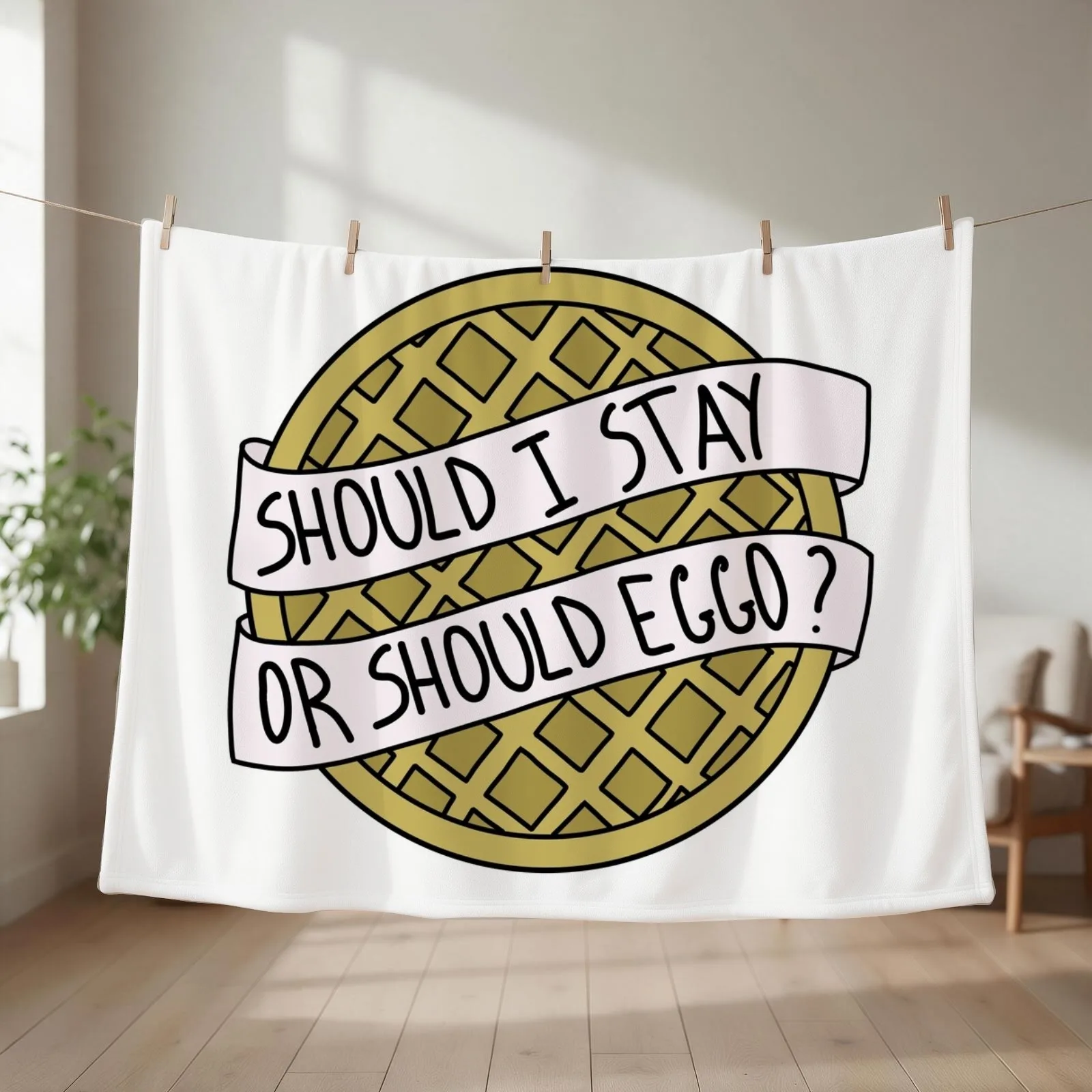 Should I Stay Or Should Eggo Throw Blanket Loose Warm Fashion Sofas Quilt Blankets