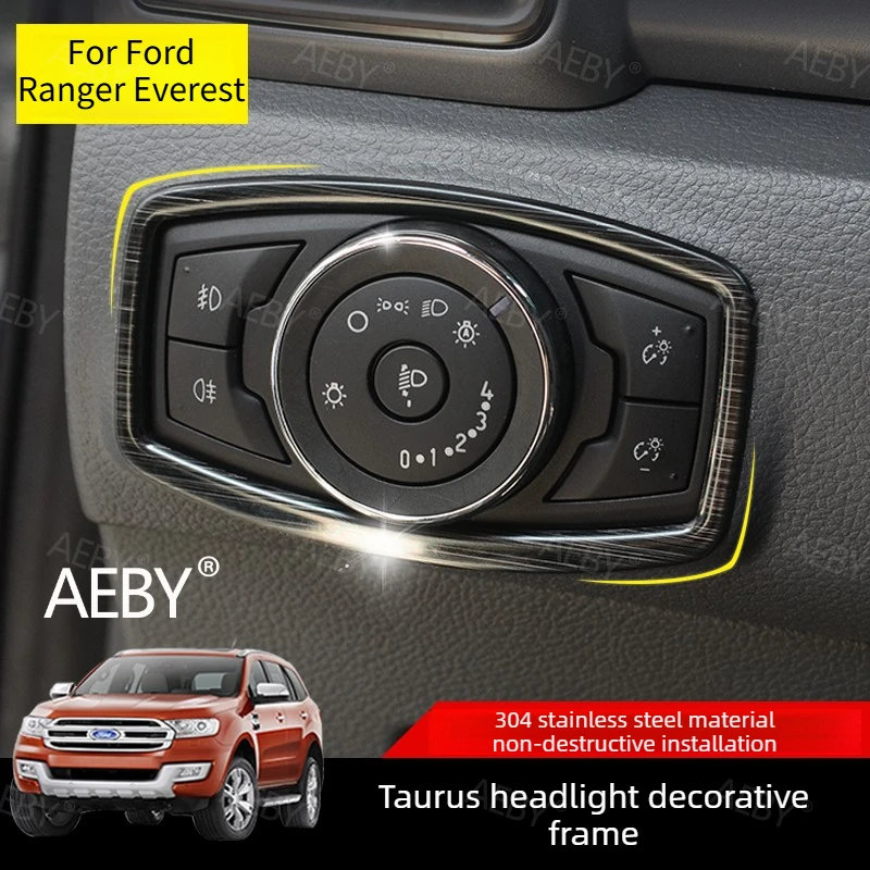 

For Ford Ranger Everest 2015-2021 Car interior headlight leveling switch knob cover,Headlight adjustment trim panel,auto parts