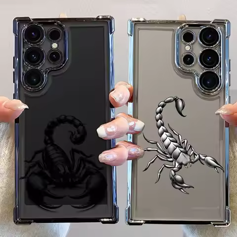 Case for Samsung Galaxy s24ultra S20 FE s24fe S22 Ultra S24 S21FE S25 Plus S23 S25 Ultra Clear Cover Scorpion Cool