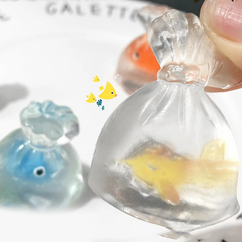 

Squishy Toy Goldfish Bag Mochi Soft Rubber Toy Cute Goldfish Pinching Slow Rebound Decompression Vent Toy Stress Release Gift