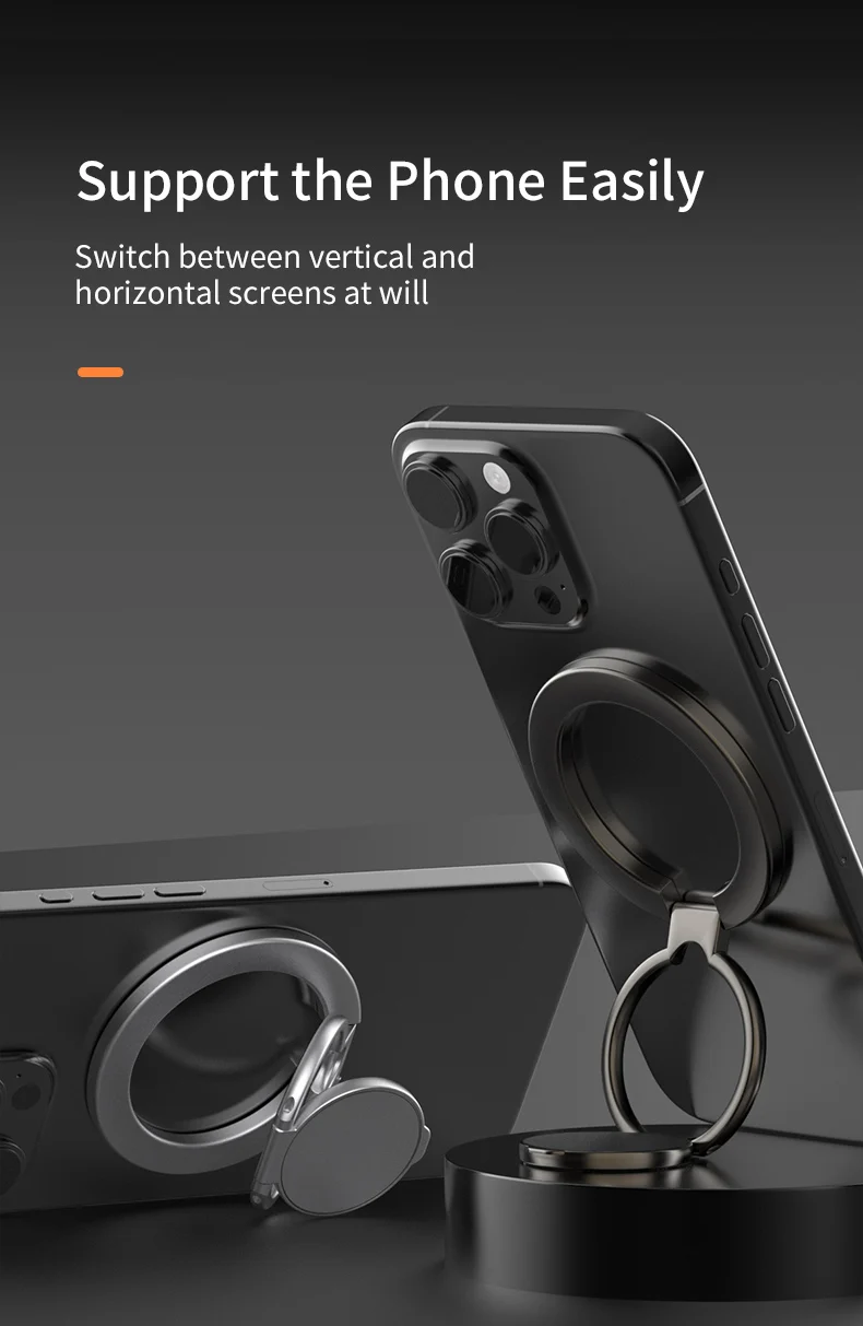 Doppelseitiger MagSafe-Telefonständer, magnetischer Telefonringhalter, Ständer, Magnetgriff für Telefon, 16, 15, 14, 13, Android, Fitnessstudio, Autohalterung – Detail 10