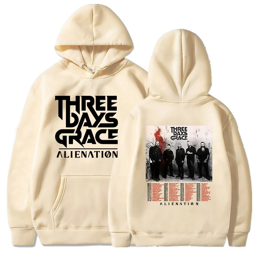 THREE DAYS GRACE ALIENATION Tour 2025 Hoodies Fashion Long Sleeve Casual Sweatshirt Hooded Unisex Streetwear Hip Hop Print Hoody