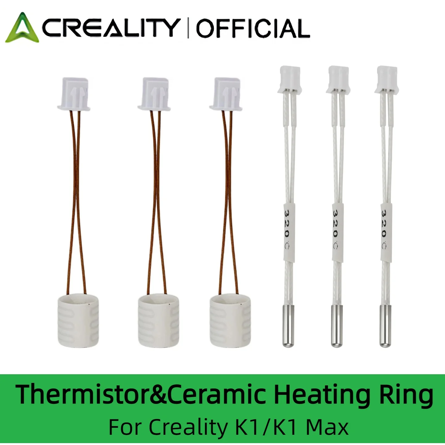 

Creality 3D Printer K1/max24V60W Ceramic Heating Ring Hot End Nozzle Upgrade High Flow High Speed Hot End 100K Thermistor