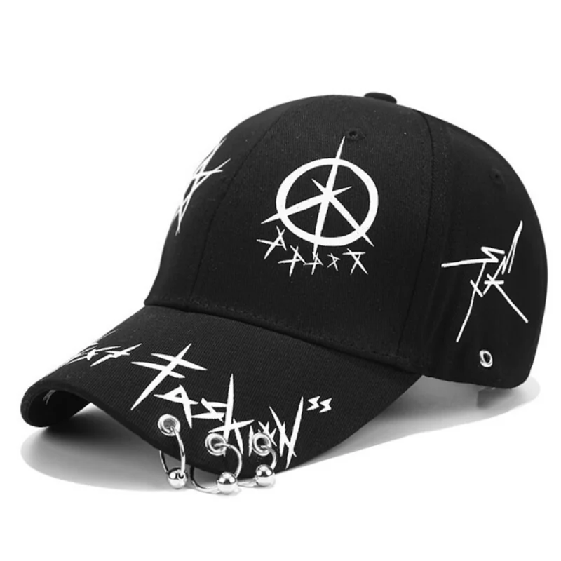 Hip Hop Women Baseball Cap with Ring Circle Snapback Caps for Men Women Unisex Dad Hat Adjustable Kpop Gorra Hats Panama Hat