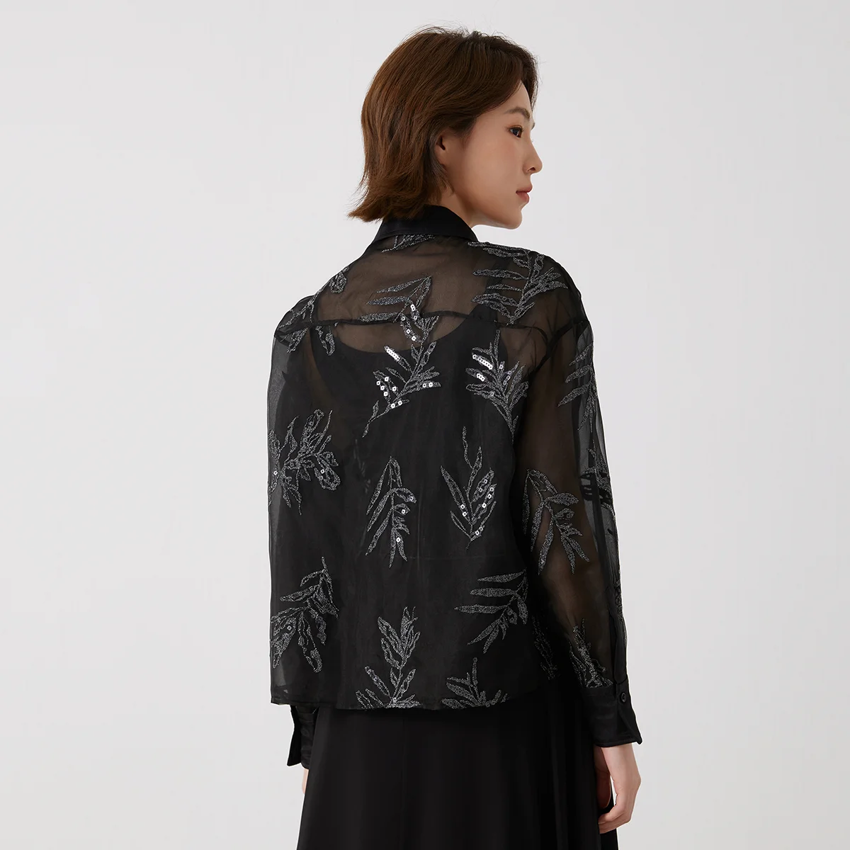 Pop K3014W Luxury Lapel 100% S - Women Formal Blouses For Evening Wear recension och pris