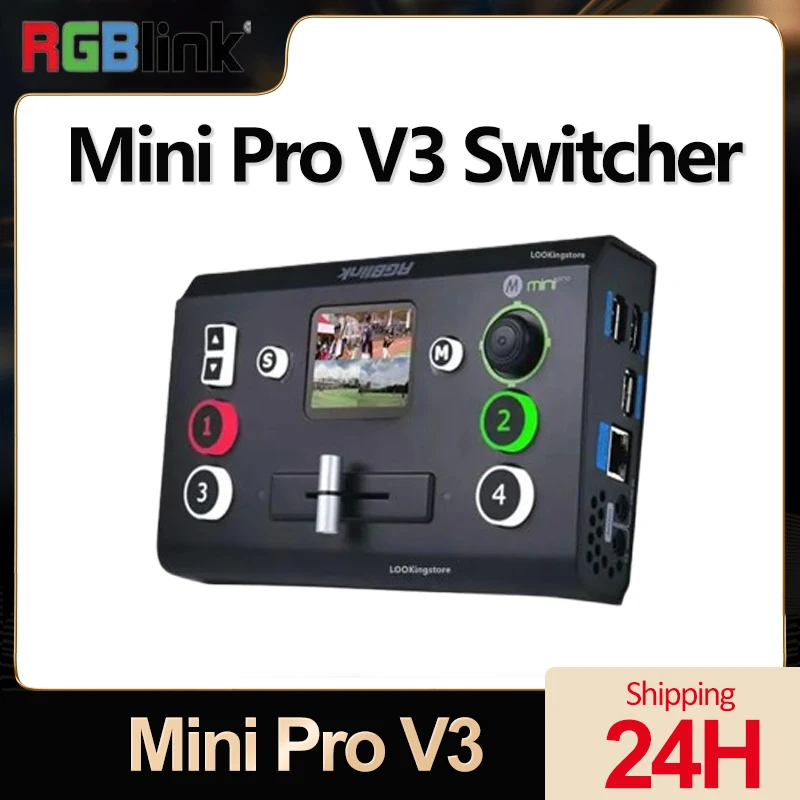 

RGBlink Mini Pro V3 Update Version Video Switcher 4 Channel Inputs Camera Production USB3.0 for Live Streaming Broadcast