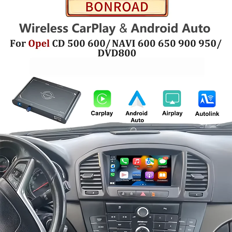 Bonroad Wireless CarPlay Android Auto per Opel Insignia Astra J Vectra Meriva B Zafira C Corsa CD500 CD600 NAVI600 650 900 950
