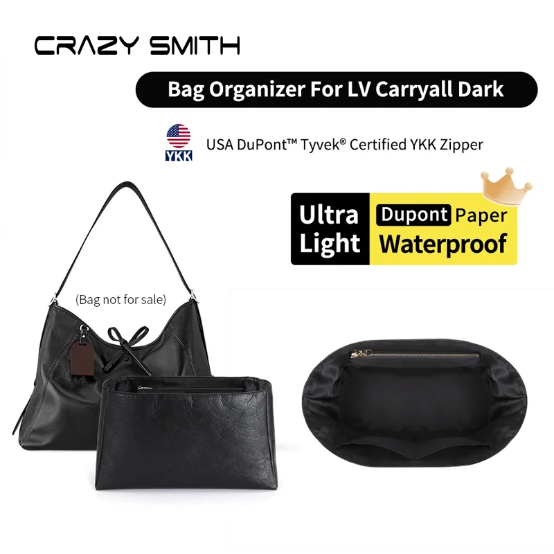 

CRAZYSMITH внутренняя сумка-органайзер, вставка для LV Carryall, сумка на плечо, сумка для хранения, сумка на молнии, аксессуар для сумки с отделением