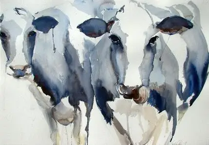 

More style Animal Blue Cow Art Film Print Silk Poster Home Wall Decor 24x36inch