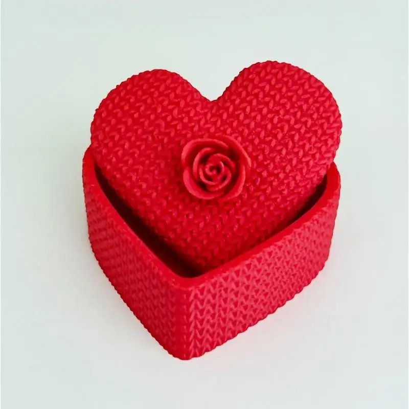 

3D-печать в форме сердца, коробка для колец, дисплей для ювелирных изделий, помолвка, свадебные шкатулки для драгоценностей, дизайн розы, держатель для подарков для пары