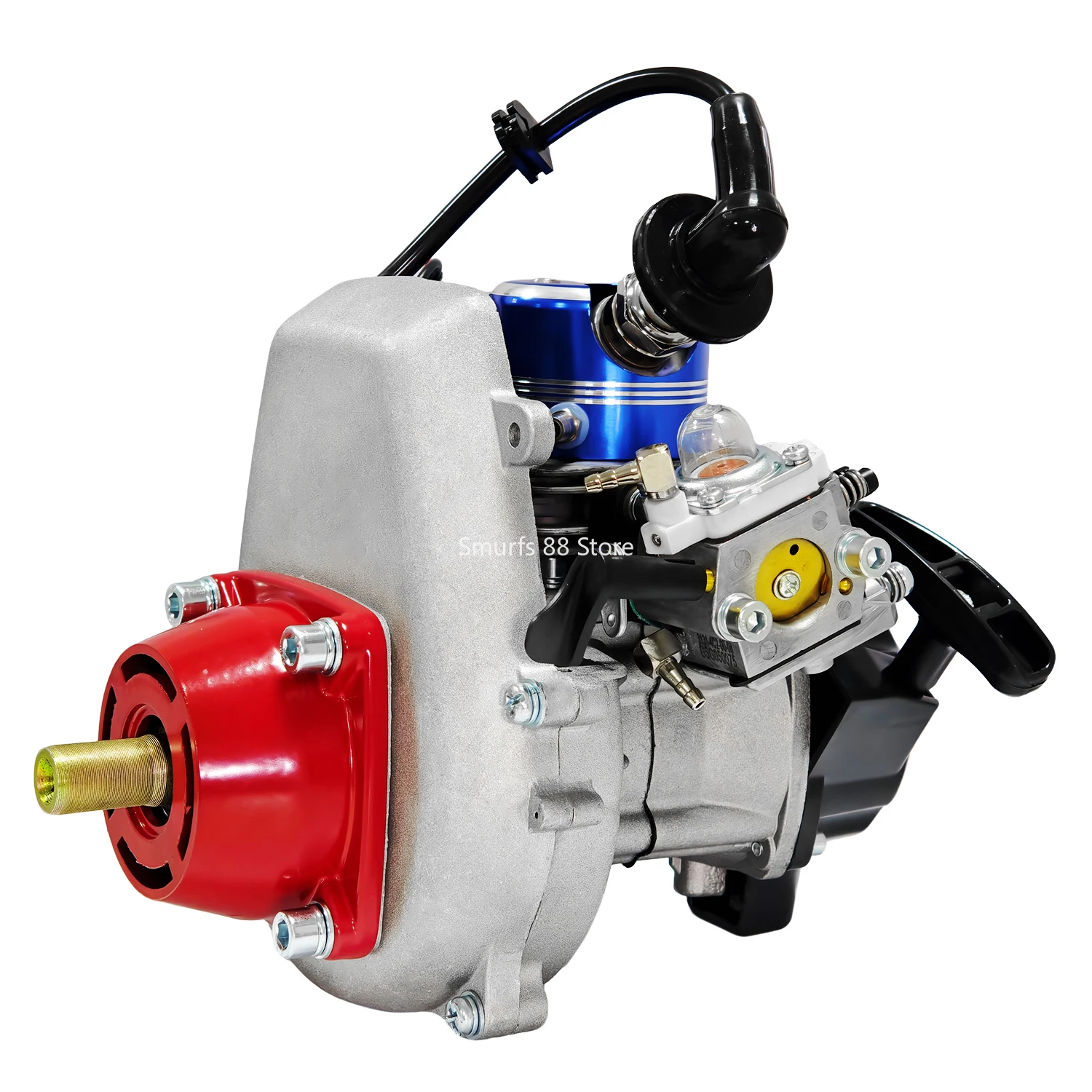 Modelo de motor de gasolina refrigerado por agua de 26CC, motor de dos tiempos de un solo cilindro de Metal, especial para modelos de barcos, juguete de regalo de arranque manual