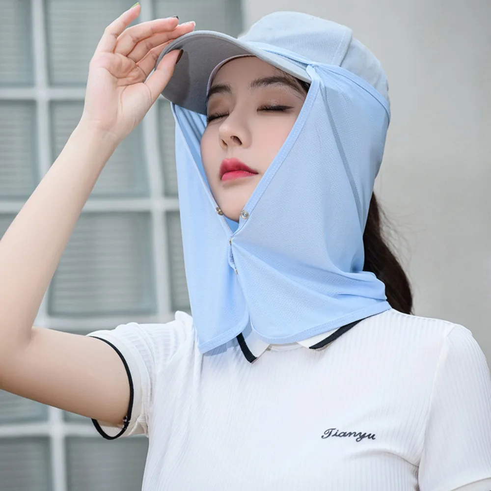 UPF50+ Anti-UV Ice Silk Sunscreen Mask Skin Friendly Outdoor Sports Face Cover Scarf Breathable Scarves Mask Veil