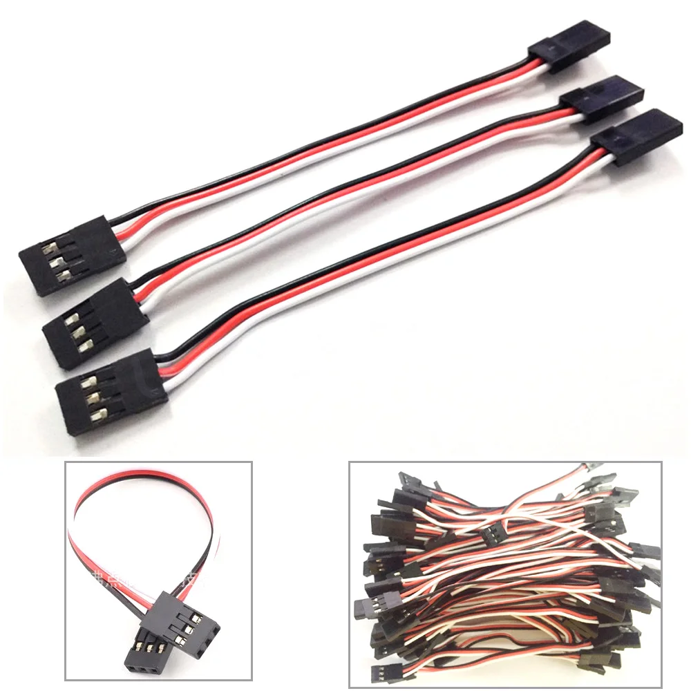 100pcs/lot 10CM 15CM 20CM 30CM Male to Male JR Plug Servo Extension Lead Wire Cable 100mm for RC Plane Quadcopter