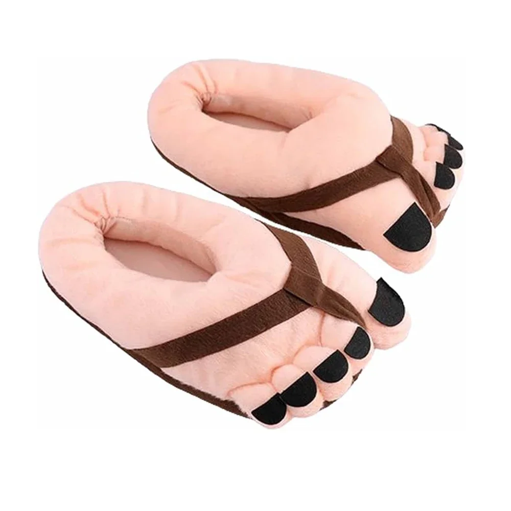 Kreative Winter-Hausschuhe für Damen und Herren, lustige Partner-Hausschuhe für große Füße, weiche, warme Baumwoll-Slipper für Zuhause – Detail 9