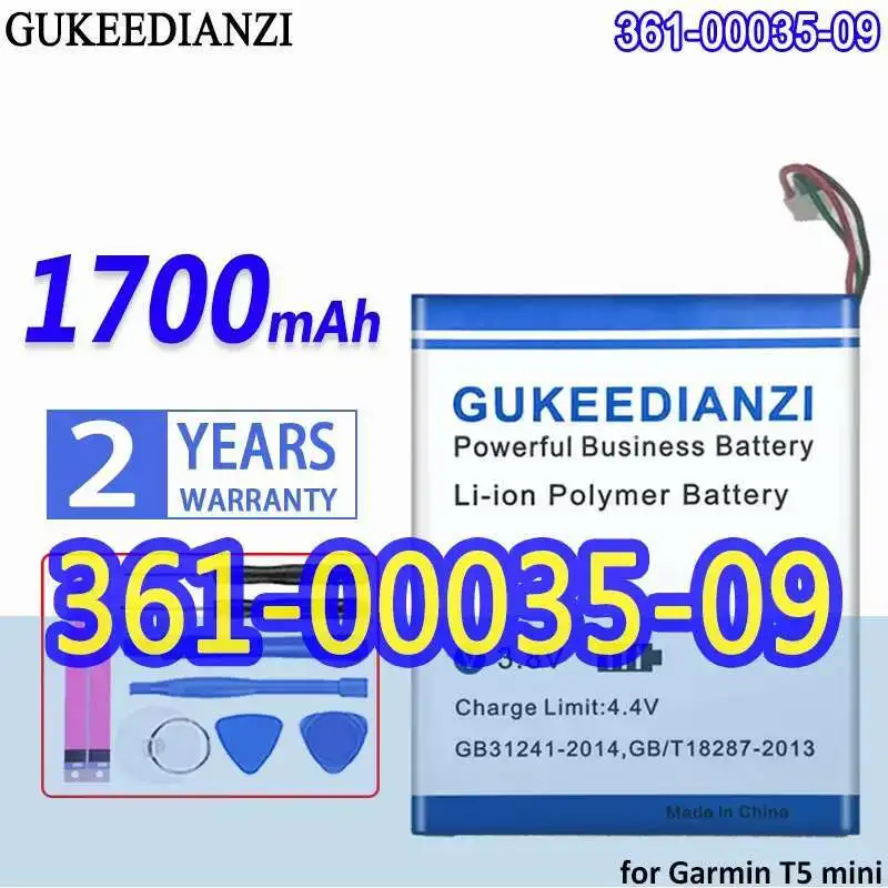 

Аккумулятор для GPS-устройства 361-00035-09, замена премиум-класса для Garmin T5 Mini, TT 15 Mini, надежное питание 1700 мАч