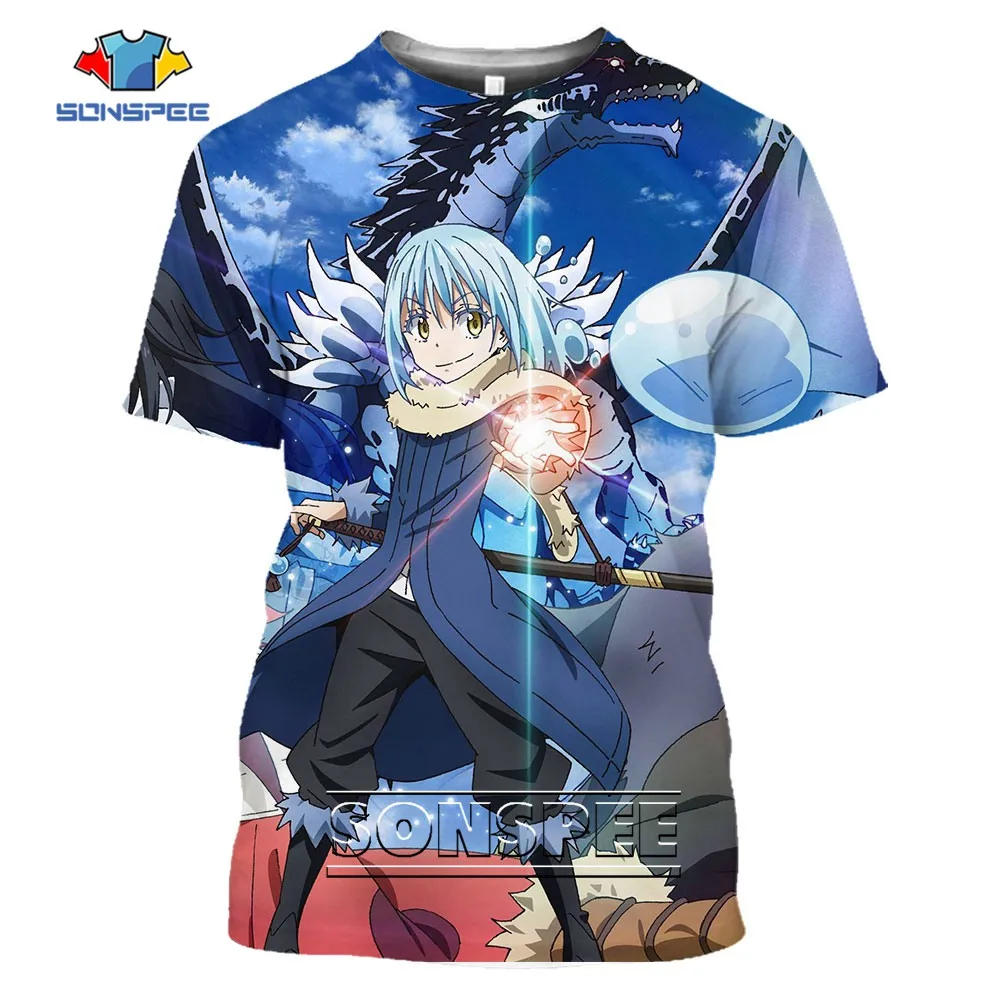 SONSPEE Hot That Time I Got Reincarnated as a Slime 3D Printed Clothing Harajuku Anime Streetwear Summer Short Sleeve T-shirt