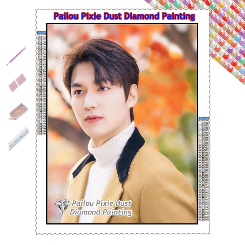 Lee Min Ho Korean Actor AB Diamond Painting Famous Drama Star Portrait Crystal Cross Stitch Mosaic Home Decor Gift