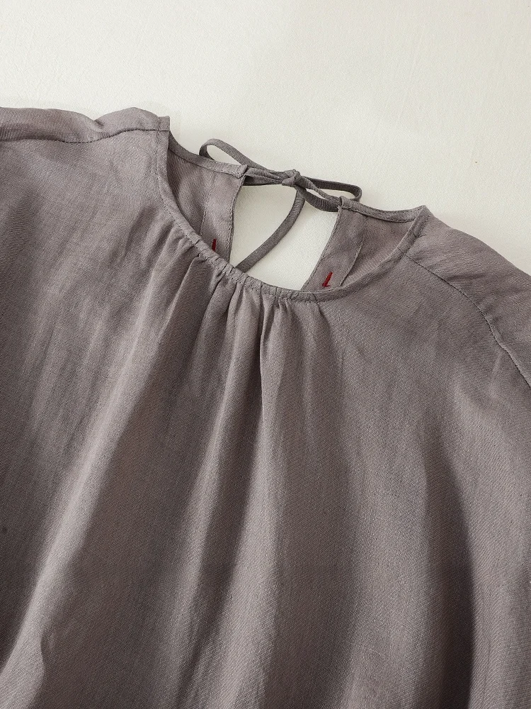 ay Linen Lantern Sve irt Women Summer Loose Lazy Slimming Casual Thin Cotton Linen Sun Protection Coat Top