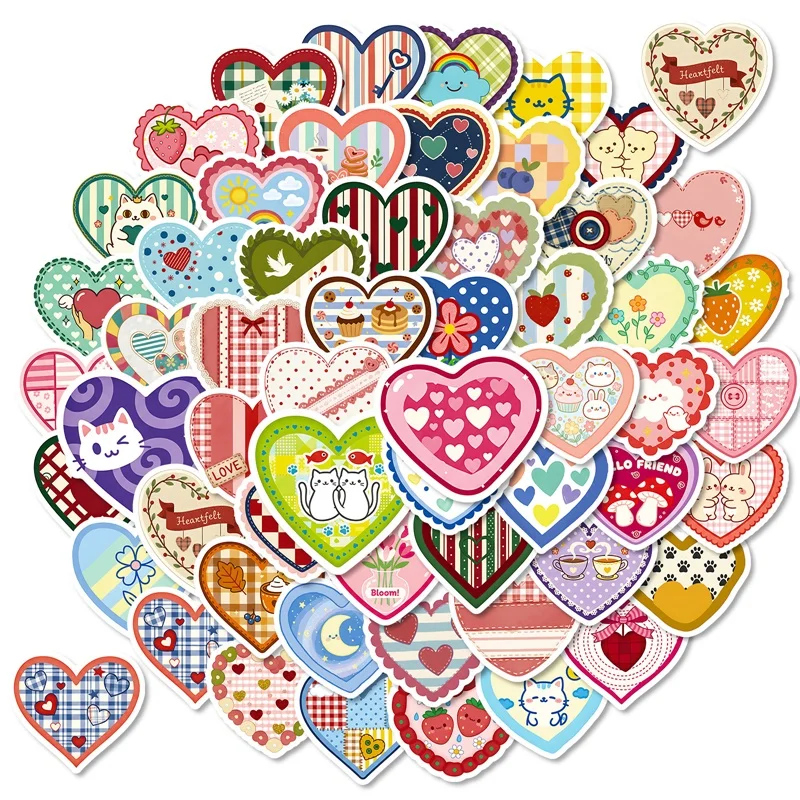 

10/30/56PCS Cartoon Colored Love PVC Sticker Aesthetic DIY Decoration Phone Laptop Luggage Skateboard Graffiti Decals