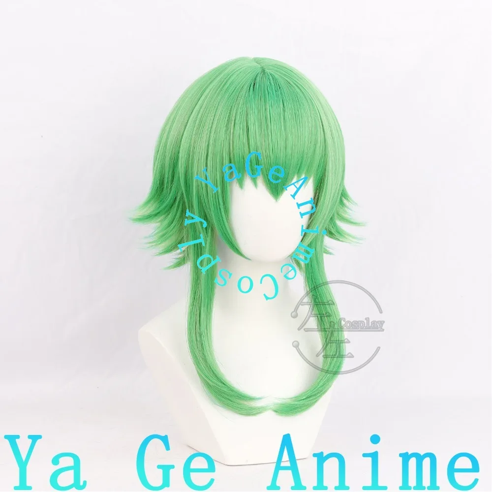 GUMI Cosplay Wig Middle Part Scalp Top Mint Green Flipped Short for Vocaloid Events Concerts Live view 3