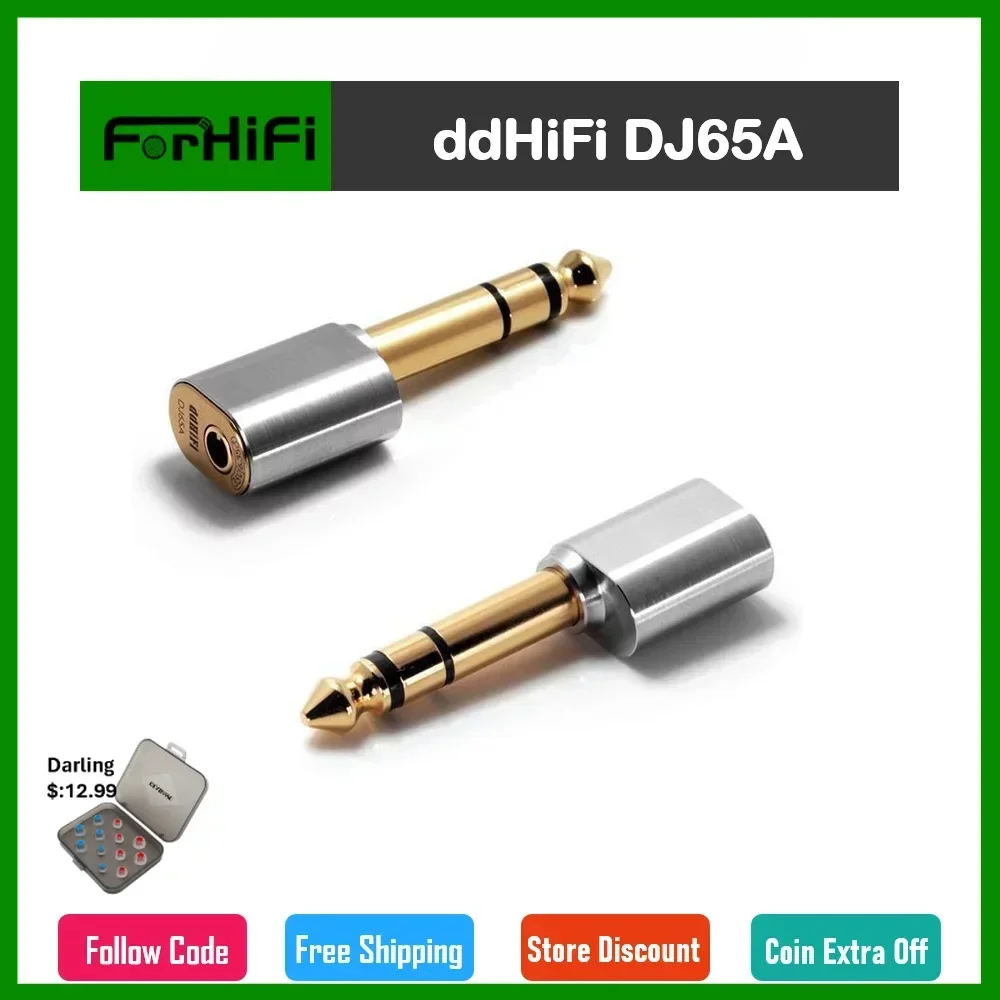 DD ddHiFi DJ65A 6.35mm Male to 3.5mm Female Audio Adapter for Desktop Amplifier Devices with 6.35mm Output Port