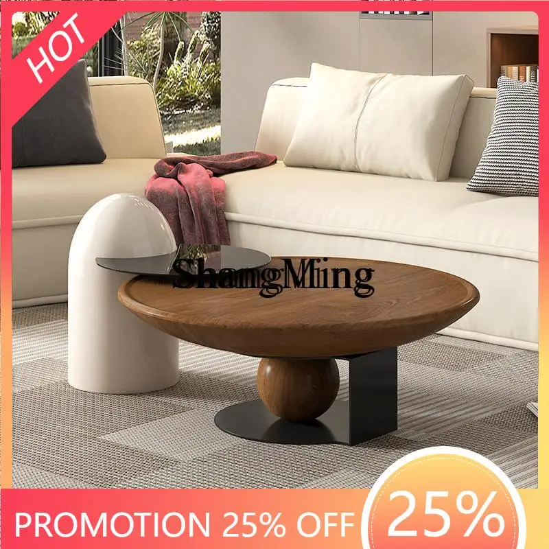 

CL simple living room home light luxury walnut rock slab coffee table