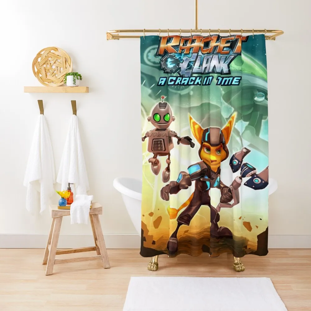 

Ratchet and Clank Shower Curtain Waterproof Shower And Anti-Mold Bathroom Accessorys Shower Bathroom Funny Curtain