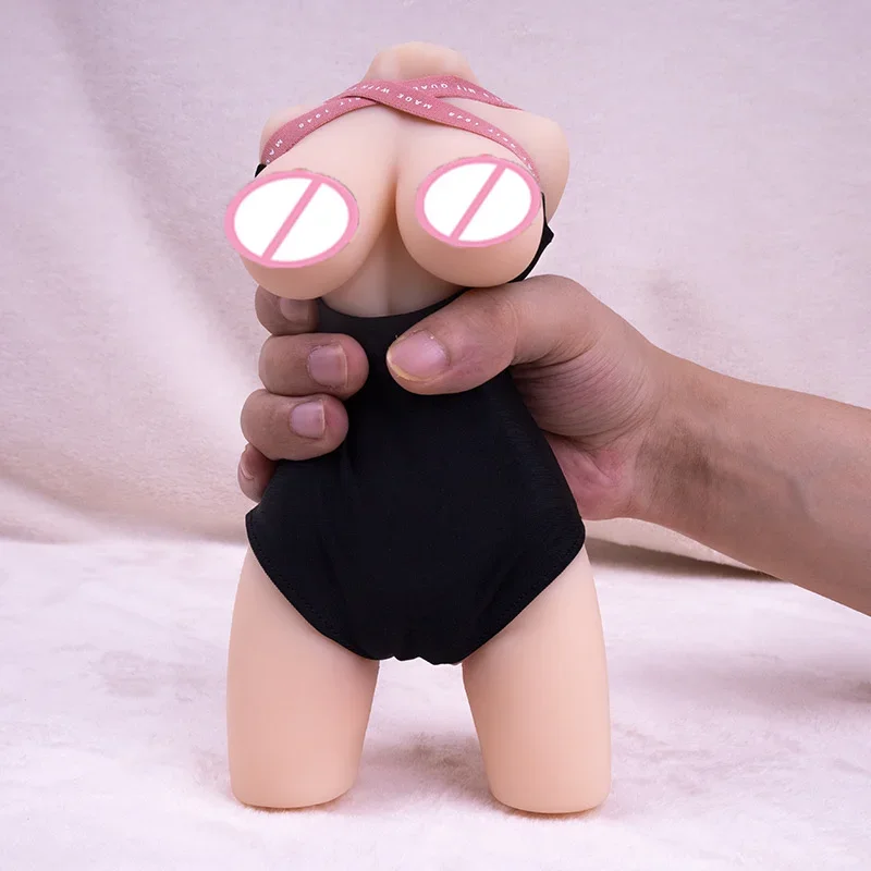 

Male Real Dual Channel Aircraft CupBoobs Half Body Doll 3D Masturbation Real Vagina Anus Doll Reverse Mold Sex Toys for Men18+