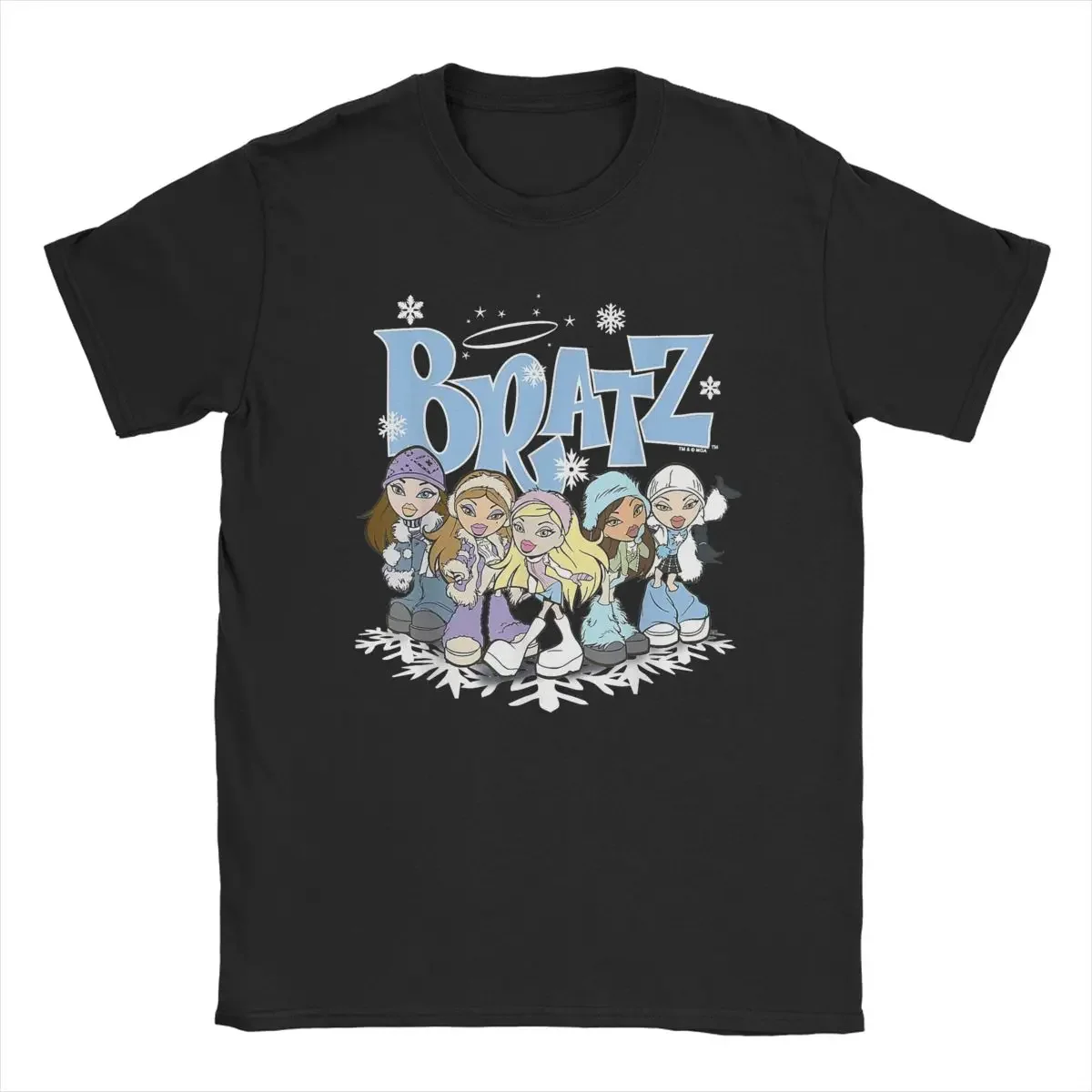 Bratz Winter Wonderland Group Shot T Shirt Men Oversized Graphic Funny T-Shirts O Neck Tee Shirt Short Sleeve Clothing Plus Size