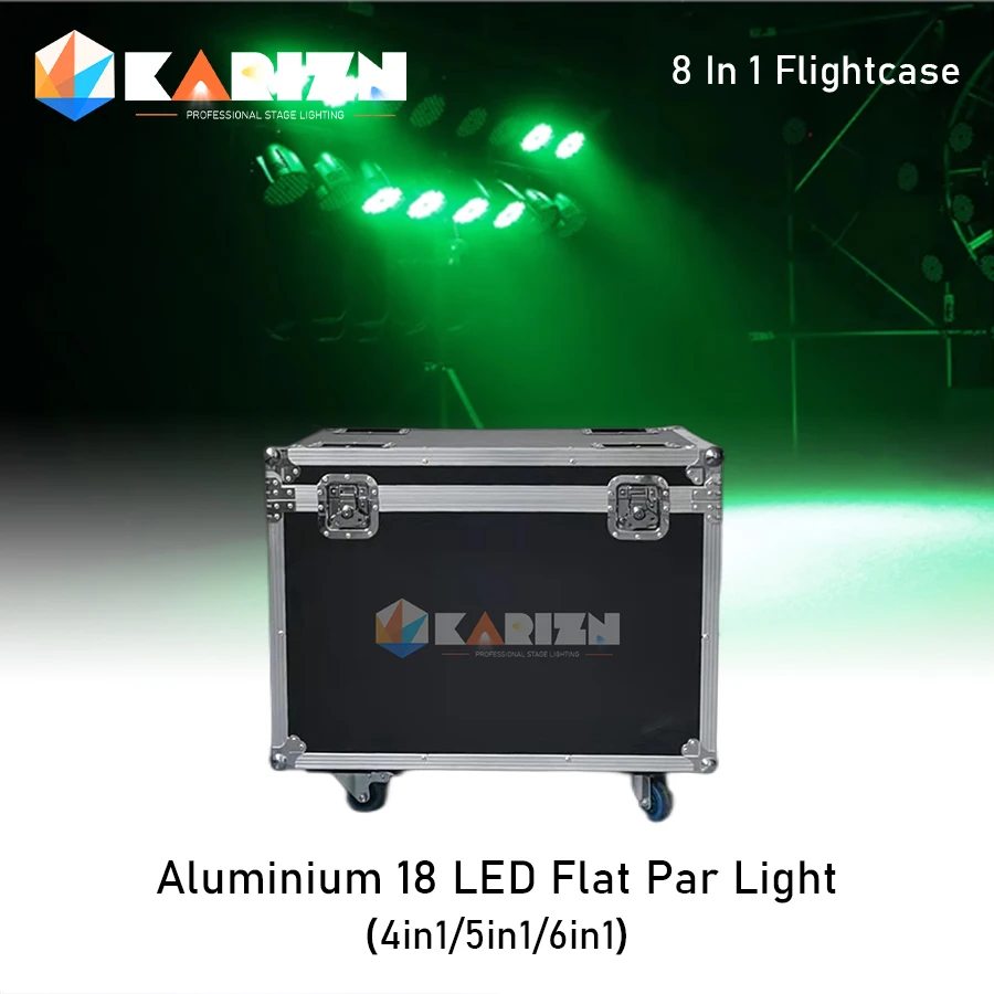 

No Tax 1Pcs Flycases For 4in1/6in1 18x12w RGBW LED Par Light Wireless Control Flat Spot Light For Dance Studio Stage Performance