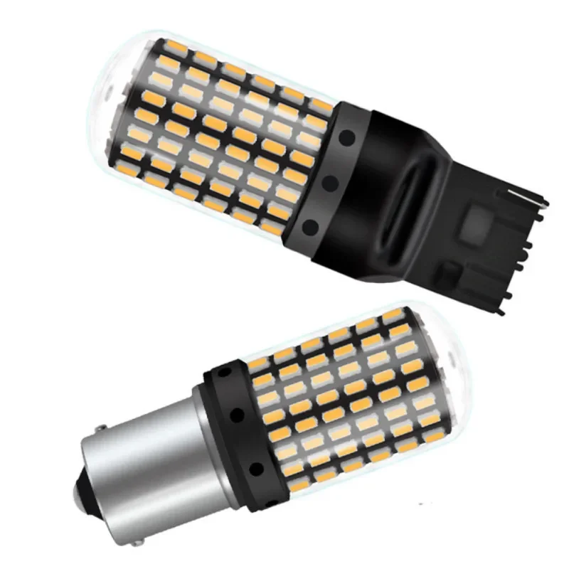 Car LED brake light 1157 3014 144smd bulb high brightness anti flicker 1156 turn signal Canbus