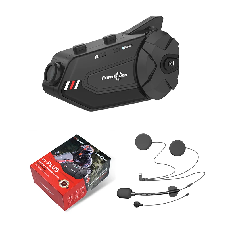 FreedConn R1 Plus Motorcycle Bluetooth Helmet   Headset with Group Intercom Function