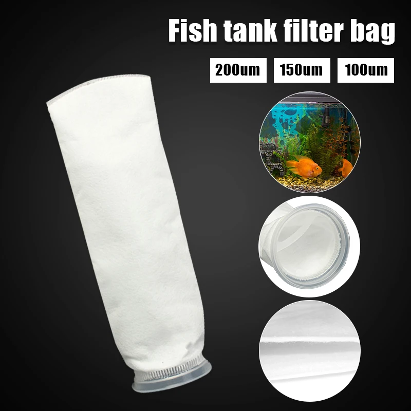 Bolsa de malla con filtro de 100/150/200 micras, calcetín de fieltro para sumidero marino de peces, resistente a la corrosión, accesorios para acuario y piscina