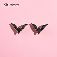 Dark punk style Enamel Pins Custom Vintage Gothic Bat Brooches Lapel Badges Horror Halloween Jewelry Gift for Kids Friends