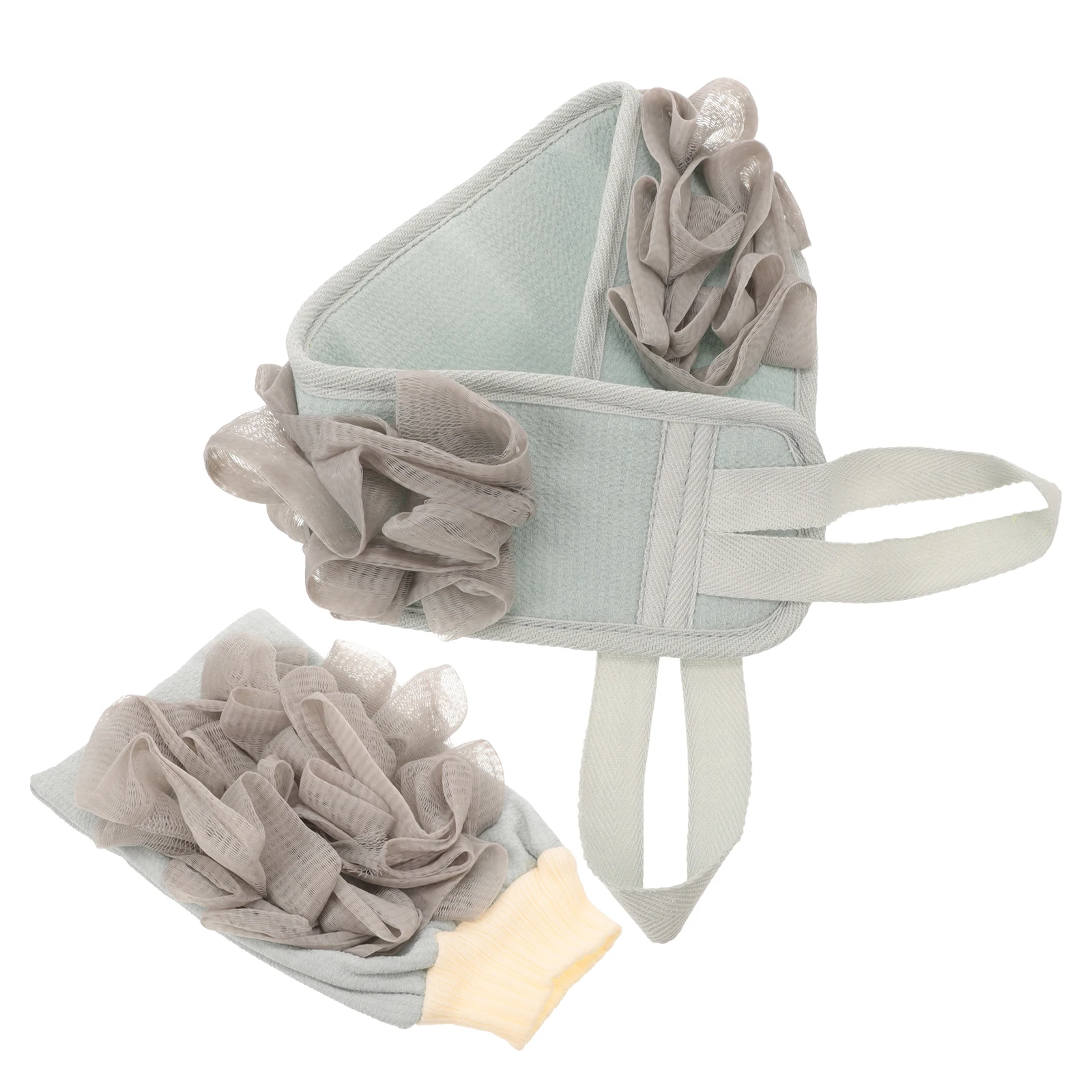

2 pcs Gray Back Scrubber Bath Towel Shower Strip Exfoliating Gloves Bathing Washcloth Exfoliating Bath Towels Body Massager