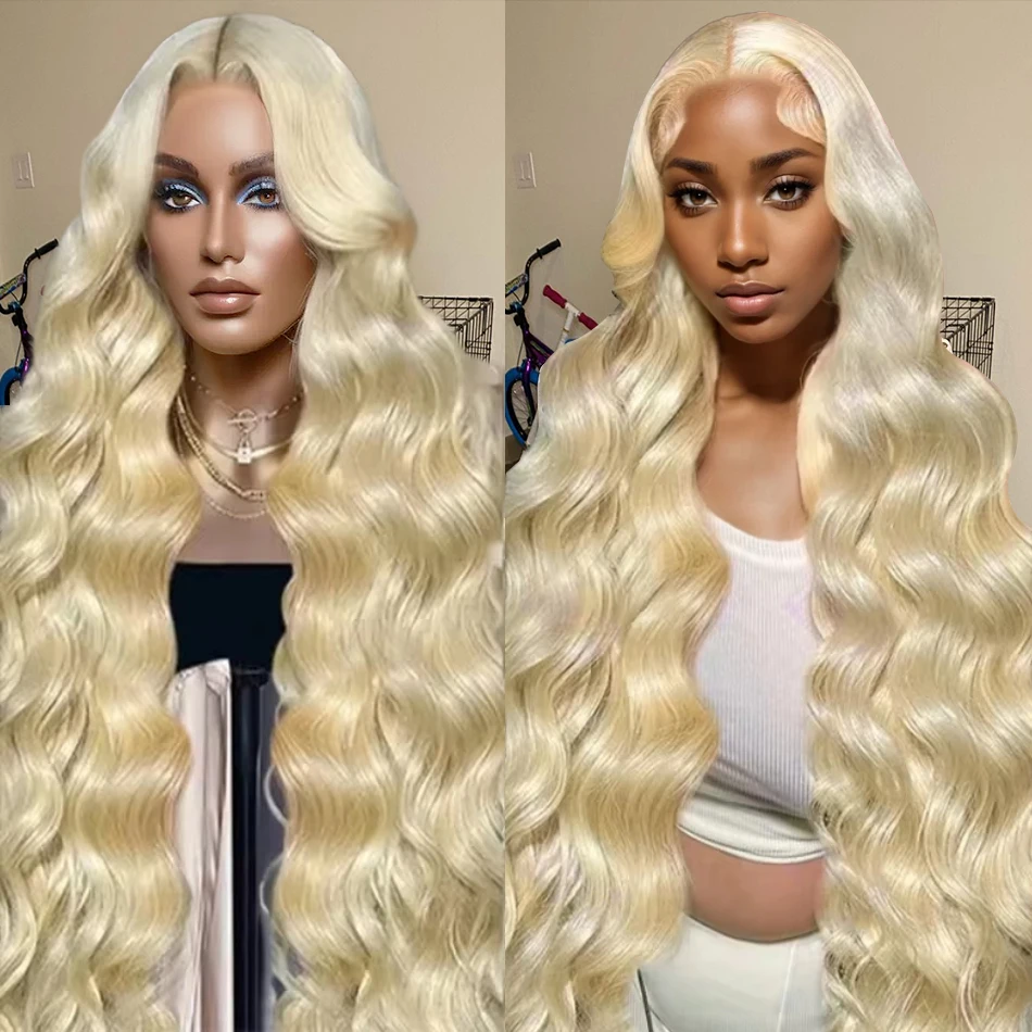 613 Honey Blonde Colored HD Transparent Body Wave 13x6 Frontal Human Hair Wigs for Black Women Preplucked Lace Front Closure Wig