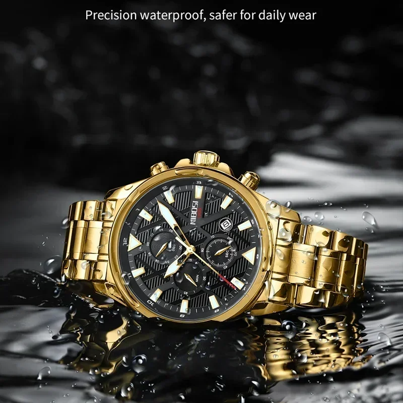 NIBOSI Men Watch Top Brand Luxury Quartz Watches Fashion Casual Sport Chronograph Wristwatch Waterproof Clock Relogios Masculino