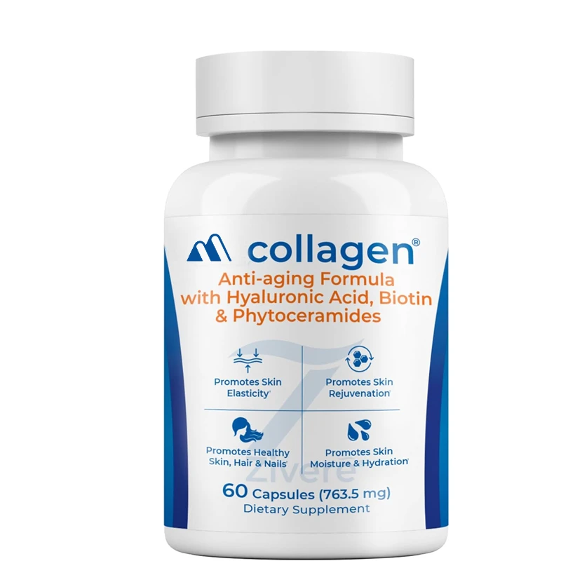 

Ocean Collagen Capsules Contain Hyaluronic Acid, Biotin - Advanced Anti-aging Supplements for Skin, Hair, and Nails -60 Capsules