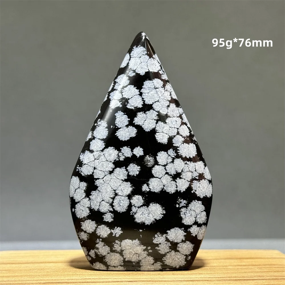 Snowflake Obsidian Free-Form Ornaments Natural Quartz Reiki Meditation Therapy Witchcraft Sacrifice Energy Home Decoration Gifts - view 2