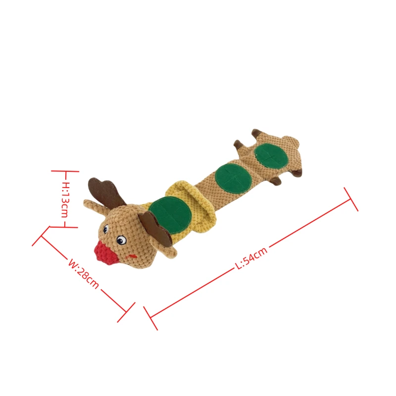 Christmas Pet Plush Toy Elk Sniff Dog Leakage Puzzle Toy Cat Pet Dog Snack Cat Hidden Food Bite Resistant Pet Supplies Toy