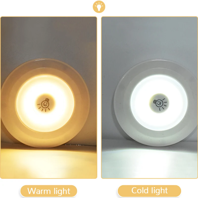 Remote Control Small Night Light Creative Cabinet Decoration Spot Light LED Pat Light Wireless Bedside Corridor Induction Light