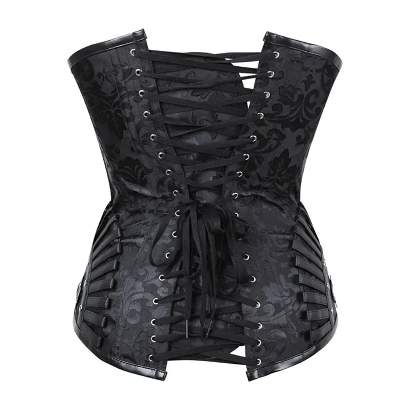 Steampunk Corsets Bustiers Women Sexy Corselet Overbust Vintage Leather Corset Outwear Plus Size Halloween Costumes