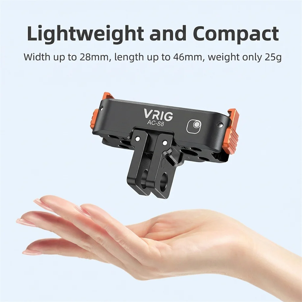 Adapter magnetyczny VRIG do ładowania Insta360 GO, ultraaluminiowa szybkozłączka z dwoma ząbkami + akcesoria rozszerzające 1/4 cala — zdjęcie produktu 6