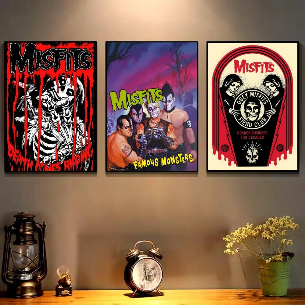 Handsome Horror Punk Misfits-Band Poster HD art sticky wall waterproof home living room bedroom bar aesthetic decoration