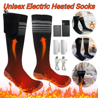 Winter Heated Socks Men Women Thermal Insulated Socks USB Rechargeable Electric Heating Socks Foot Warmer for Outdoor Sports