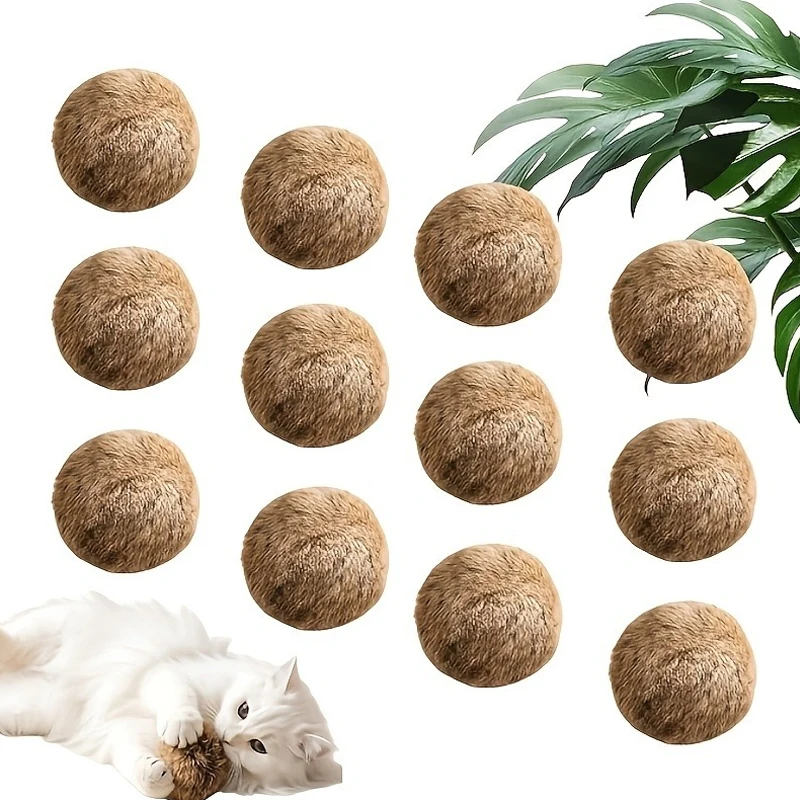 2pcs Rabbit Fur Ball Interactive Cat Toy Pet Product Containing Catnip Toy Ball Chasing Plush Toy Ball Cat Accessories 8cm