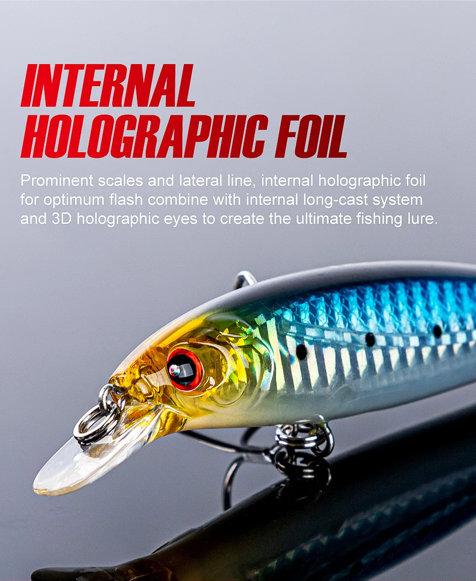 Noeby Minnow Angelköder, 100 mm, 13,6 g, schwimmender Wobbler, Jerkbait, künstlicher harter Köder für Barsch, Süßwasser, Salzwasser-Angelköder – Detail 12