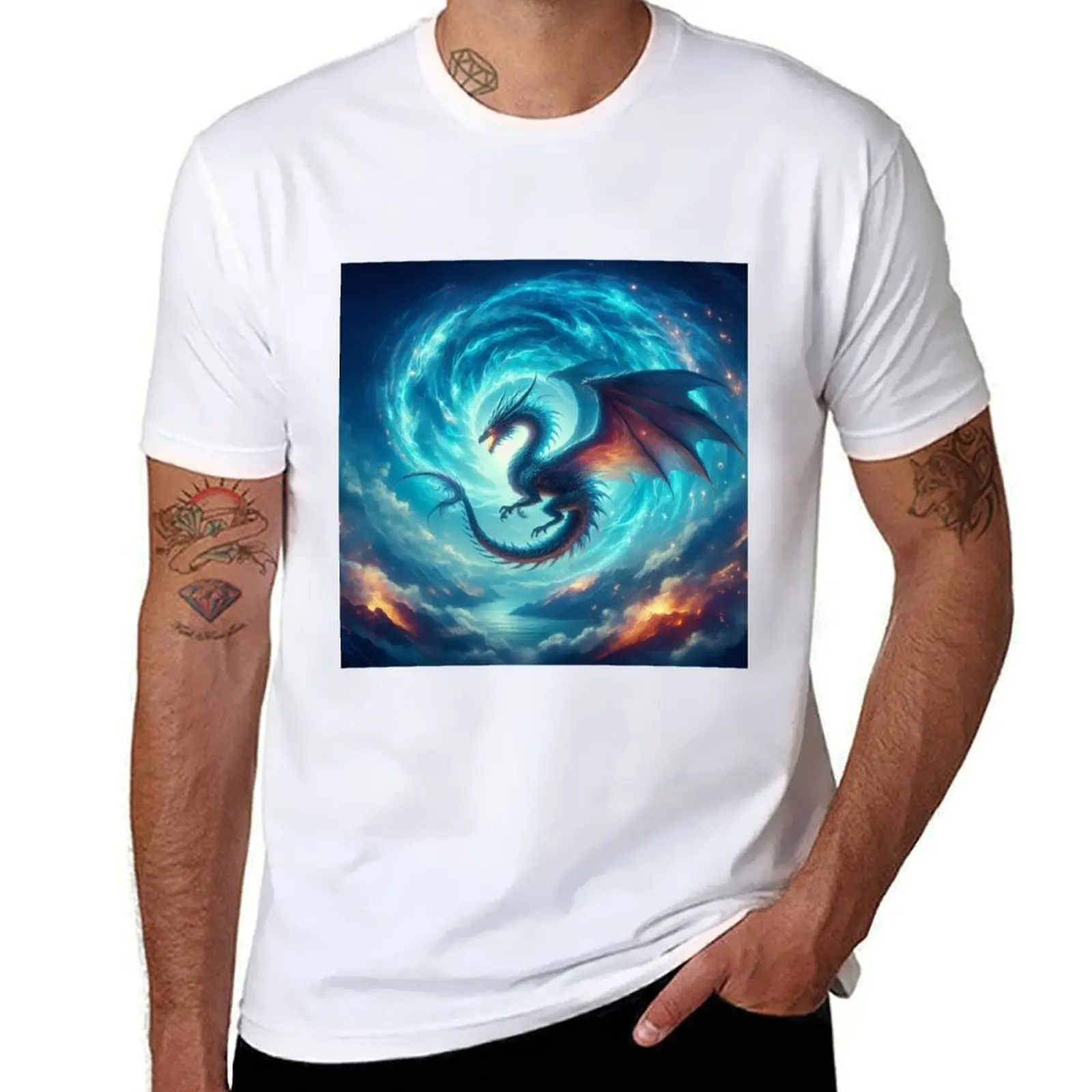 

Blue Dragon T-Shirt t shirt for man cotton t shirts high quality T-Shirt