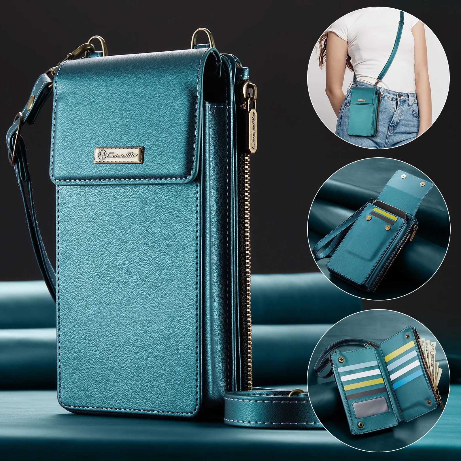 Вертикальная многофункциональная сумка для телефона для OPPO A5i A5X A5 A3 A2 A1X A1, кожаный карман через плечо с 10 карманами для OPPO F29 F25 F19 F17