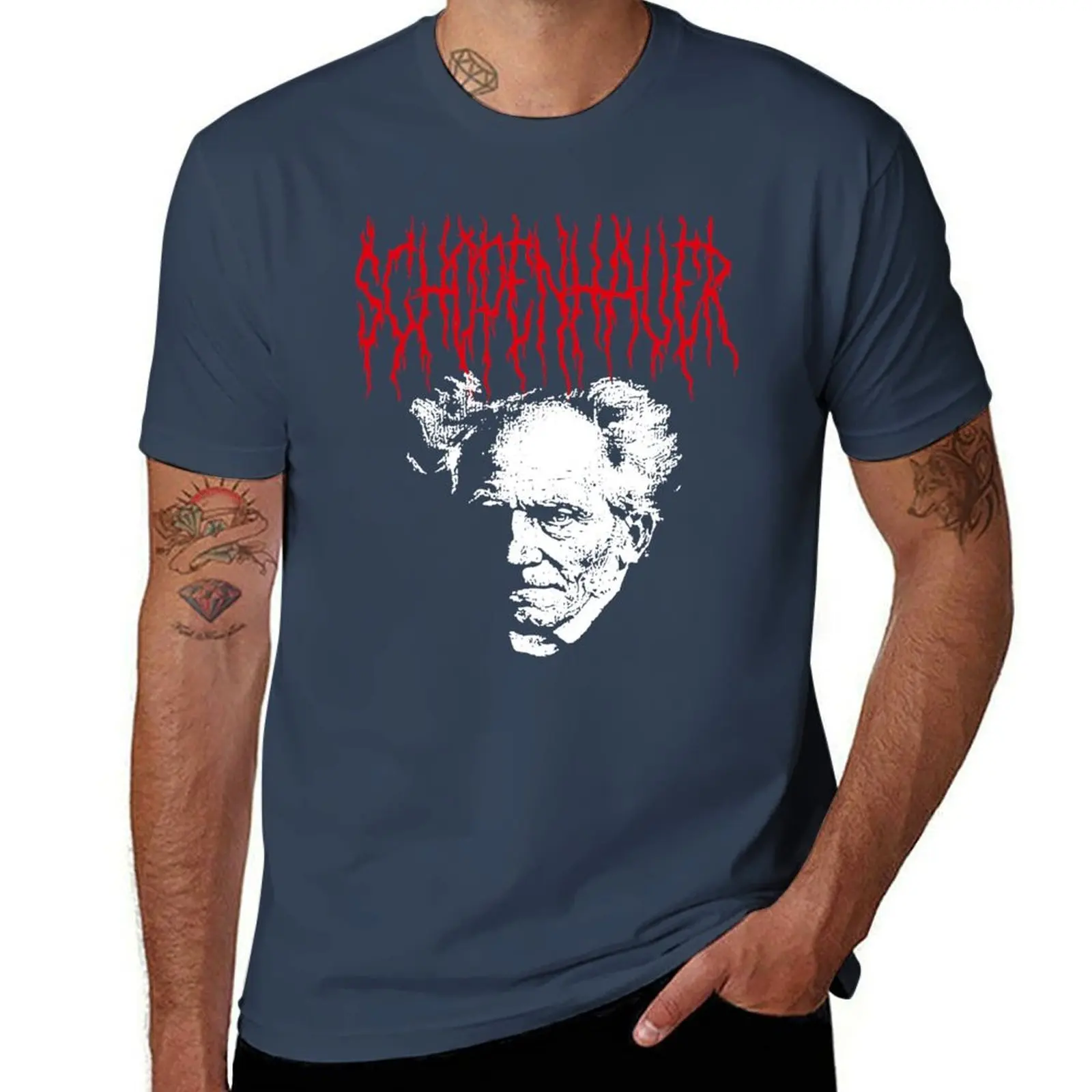 

Arthur Schopenhauer - Metal Philosopher T-Shirt funny t shirts cotton t shirts for man cotton funny T-Shirt